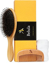 Premium Boar Bristle Hair Brush for Thick Hair Set. Hairbrush for Women With Thick, Long or Curly Hair. Restores Hair's Shine and Health. Comb, Travel Bag & Spa Headband Included