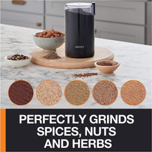 Krups Coffee mill F203438 Electric, Coffee, Nuts and spice grinder, One touch button, Black