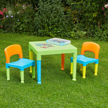 Liberty House Toys Children's Multi-Coloured Table & 2 Chairs Set, Multicoloured, 51x51x43.5 cm