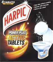 Harpic Power Plus Toilet Cleaner 8 Active Tablets Deep clean without scrubbing Remove 100% limescale Works in the u-bend Pack size: 200g