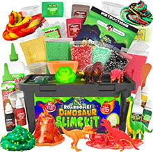 Original Stationery Dinosaur Slime Kit, Glow in the Dark Slime Making Kit with Toy Dinosaurs to Create Dino Surprise and Dino Slime for Boys, Cool Dinosaur Toys for Boys and Great Dinosaur Gifts Idea