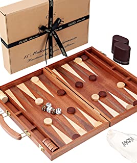 Jaques of London Backgammon Set - 15 inch - Luxury Mahogany