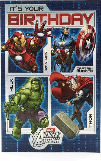 Disney Marvel Avengers Assemble Birthday Greeting Card Disney Character Cards