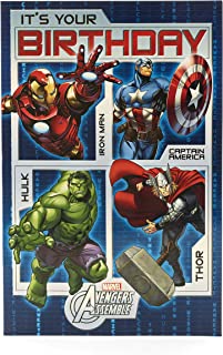 UK Greetings Avengers Birthday Card - Boys Birthday Card - Marvel Birthday Card