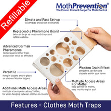 MothPrevention MOTH TRAP FOR CLOTHES MOTHS  3-Pack  Refillable, Odor-free & Natural from