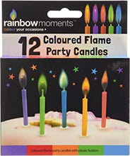 Boxer Gifts 12 Coloured Flame Party Candles | Multicoloured Flames | Perfect For Birthday Cakes