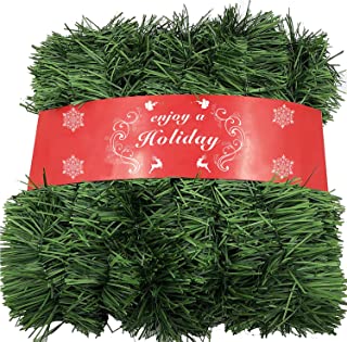 ATNKE 52Feet/16M Christmas Garland Decorations - Non-Lit Soft Green Holiday Decor for Outdoor or Indoor Use - Home Garden Artificial Greenery or Wedding Party,Stairs,fireplaces Decoration