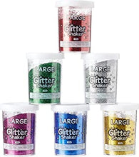 Baker Ross Jumbo Glitter Shakers for Kids Arts and Crafts — Large Glitter Containers Ideal for Crafting in Classrooms, Schools, and Preschools (Pack of 6)