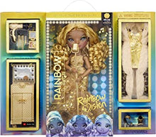 Rainbow High Rainbow Vision Divas - MELINE LUXE - Gold Yellow Fashion Doll, Mix & Match Designer Outfits, Mic, Accessories and Vanity Playset - For Kids and Collectors Ages 6+