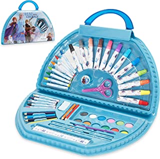 Disney Frozen 2 Arts and Crafts For Kids, Complete Art Sets For Children with Anna and Elsa, 50 Pieces Art Supplies Includes Colouring Pencils Pens Paint, Gifts For Girls Boys