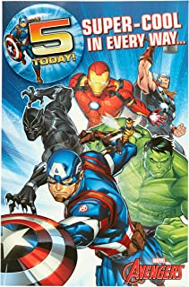 Superhero 5th Birthday Card, Marvel Avengers Boys Birthday Card, 5th Birthday Boy's Marvel Card