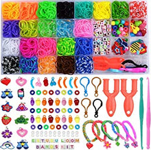 ESTUDU Loom Band Kit, 1900+ Loom Bands Refill Friendship Bracelet Making Kit in 23 Colors with Letter Beads, Rubber Bands Girls Art Set Jewellery Box for Kids Craft Birthday Gift and Accessories