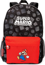 Nintendo Super Mario Backpack for Boys & Girls  Kids Toad Mushroom Black School Rucksack 16  Gamer Bag with Adjustable Straps One Size