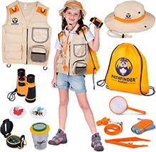 Kids Explorer Kit with Safari Vest & Hat for 3-12 Year Old Boys & Girls – Explorer Costume Kids & Bug Hunting Kits for Children with Magnifying Glass, Kids Binoculars, Bug Catcher Toys, STEM Gift Set