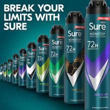 Sure Men Active Dry Nonstop Protection MotionSensetechnology anti-perspirant deodorant spray Anti-perspirant Deodorant Aerosol 72h protection against sweat and odour