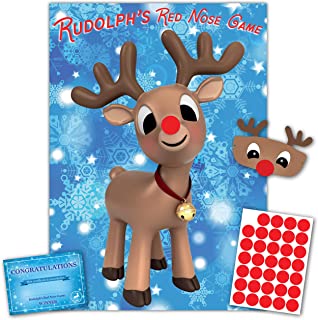 Christmas Family Game – RUDOLPH’S RED NOSE GAME | 35 Players | Prize | XL Poster Included for Kids, Office Christmas Party, Stocking Filler or Elf on the Shelf Ideas