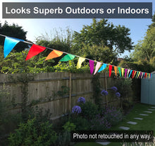 Premium Reusable Bunting Banner - Bunting Outdoor Waterproof - As Seen on TV - Polyester Fabric Bunting - Outdoor Party Decorations, Garden Bunting,Festival/Birthday Decoration (46ft,42 Large Flags)