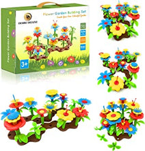 Desire Deluxe Girls Toys for 3 Year Old Kids Flower Build A Garden Toy Building Blocks Set for Baby, Children - Indoor & Outdoor Floral Arrangement for Kids 54pc
