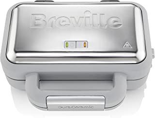 Breville VST072 DuraCeramic Waffle Maker, Non-Stick and Easy Clean with Deep-Fill Removable Plates, White and Stainless Steel