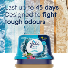 Glade Fragranced Bathroom Gel, Bathroom Air Freshener & Discreet Odour Eliminator, Ocean Adventure, 180 g, Packaging May Vary