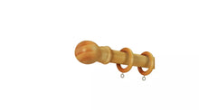 Home 2.4m Wooden Curtain Pole - Oak Effect