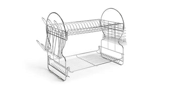 Home 2 Tier Wire Dish Drainer - Silver