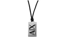 Armani Exchange Mens Silver Stainless Steel Dog Tag Necklace