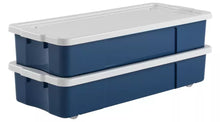 Home 2 x 45L Wheeled Underbed Storage Boxes - Blue