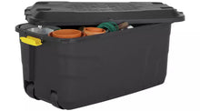 Home 145L Heavy Duty Storage Trunk on Wheels - Black