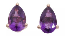 Rveere 9ct Rose Gold Plated Silver Amethyst Stud Earrings