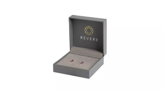 Rveere 9ct Rose Gold Plated Silver Amethyst Stud Earrings