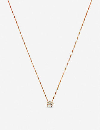 Cherry Blossom silver rose-gold vermeil and diamond pendant necklace