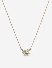Cherry Blossom gold-plated vermeil silver and diamond necklace