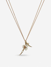 Cherry Blossom silver yellow-gold vermeil diamond and pearl necklace