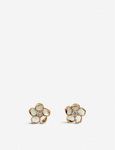 Cherry Blossom rose gold-plated vermeil silver and diamond stud earrings