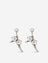 Cherry Blossom silver, diamond and freshwater pearl earrings