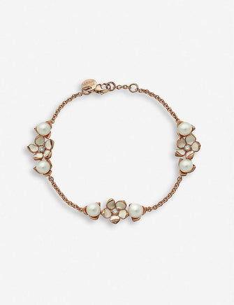 Cherry Blossom diamond and pearl bracelet