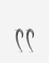 Hook rhodium-plated earrings