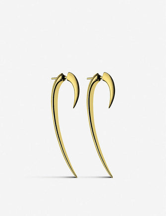 Hook yellow gold-plated vermeil silver earrings