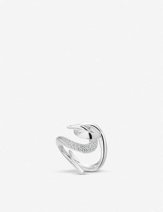 Hook sterling silver and diamond ring