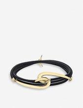 Hook gold-plated vermeil silver and leather bracelet