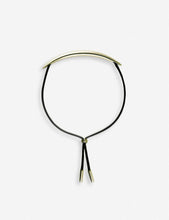 Quill yellow gold-plated vermeil silver and leather bracelet