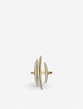 Quill yellow-gold vermeil triple bar ring