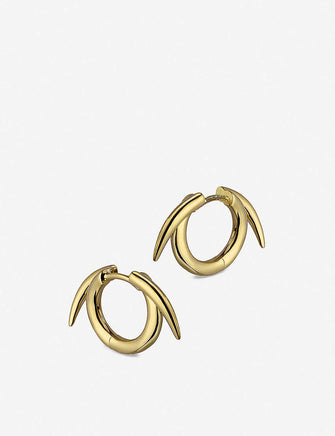 Thorn yellow gold-plated vermeil silver hoop earrings