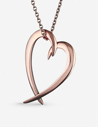 Heart rose gold-vermeil pendant necklace