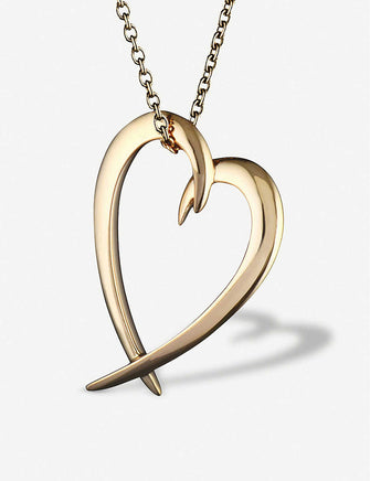 Heart yellow gold-plated vermeil silver pendant necklace