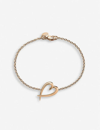 Heart rose gold-plated vermeil silver bracelet