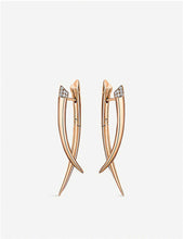 Crossover 0.11ct diamond and rose gold-plated vermeil silver drop earrings