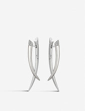 Crossover sterling-silver and 0.11ct white-diamond drop earrings