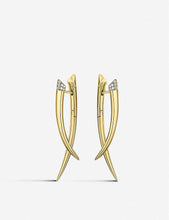 Crossover yellow gold-vermeil and 0.11ct white-diamond drop earrings